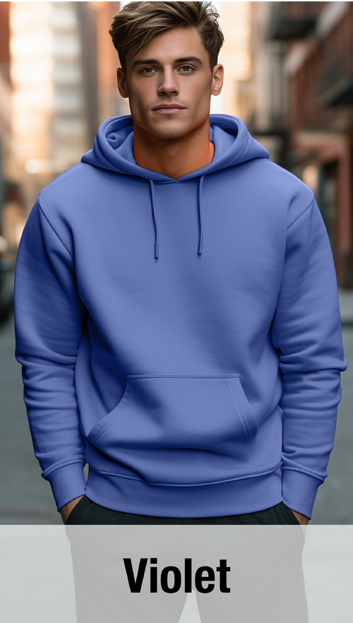 Violet Hoodie with Kangaroo Pocket