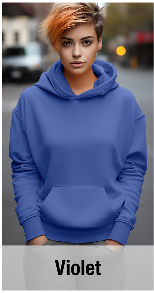 Violet Hoodie with Kangaroo Pocket