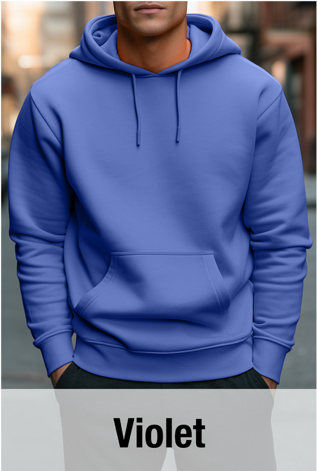 Sweat à capuche violet avec poche kangourou-MOQ 50 pcs