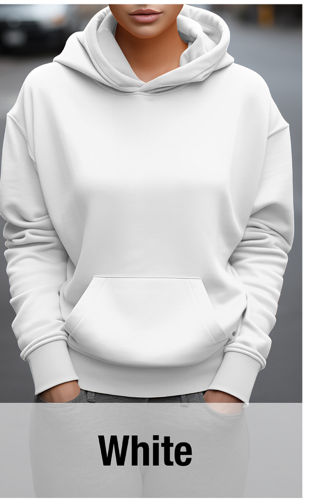 White Hoodie with Kangaroo Pocket