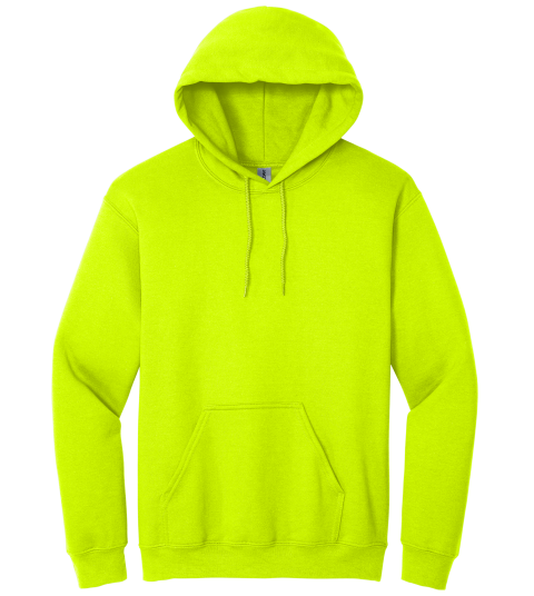 Safety Green Hoodie with Kangaroo Pocket