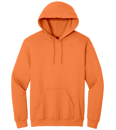 Safety Orange Hoodie with Kangaroo Pocket